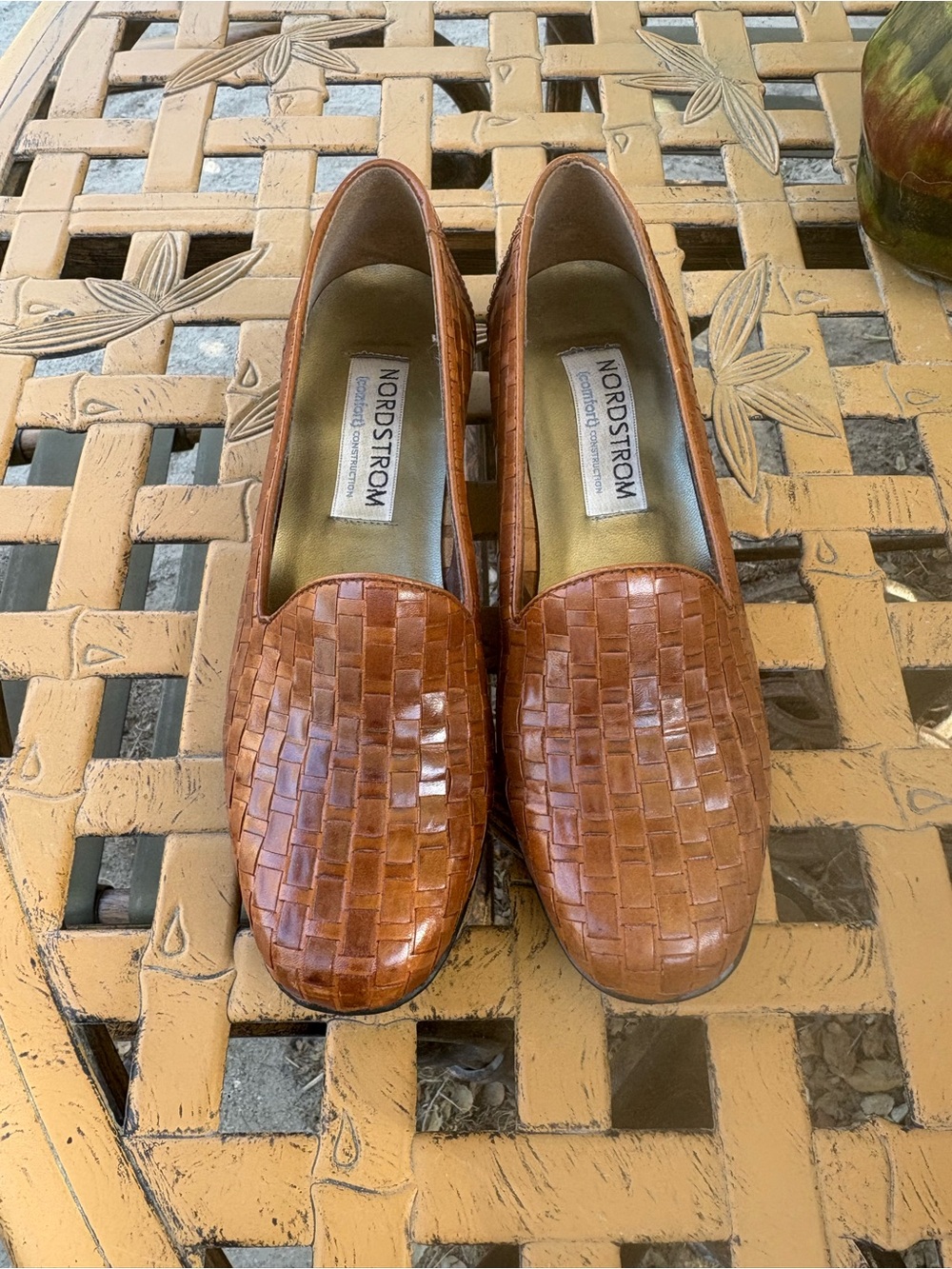 Nordstrom Tan Brown Woven Leather Loafers